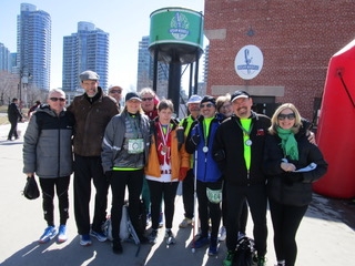 A group of Achilles Athletes at the Steam Whistle Toronto brewery